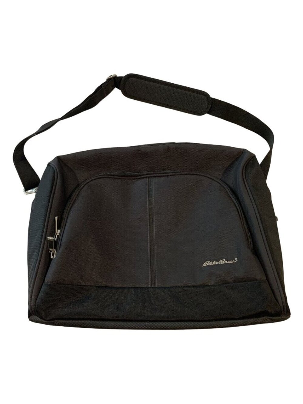 Eddie Bauer Laptop Bag Black Nylon Multiple Compartments Padded Adjustable Strap